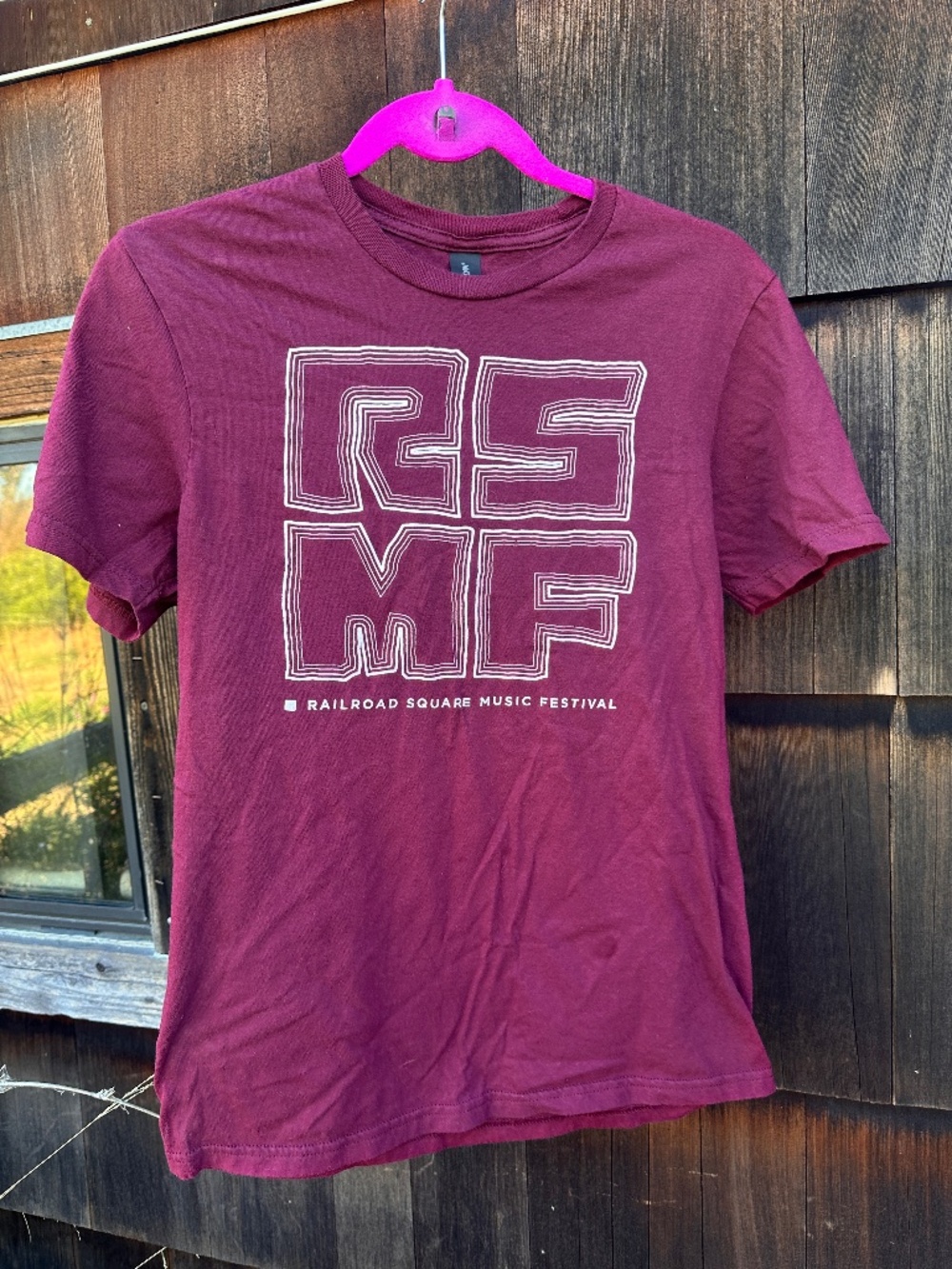 Railroad Square Music Festival - Staff T-Shirt - Maroon - Size S